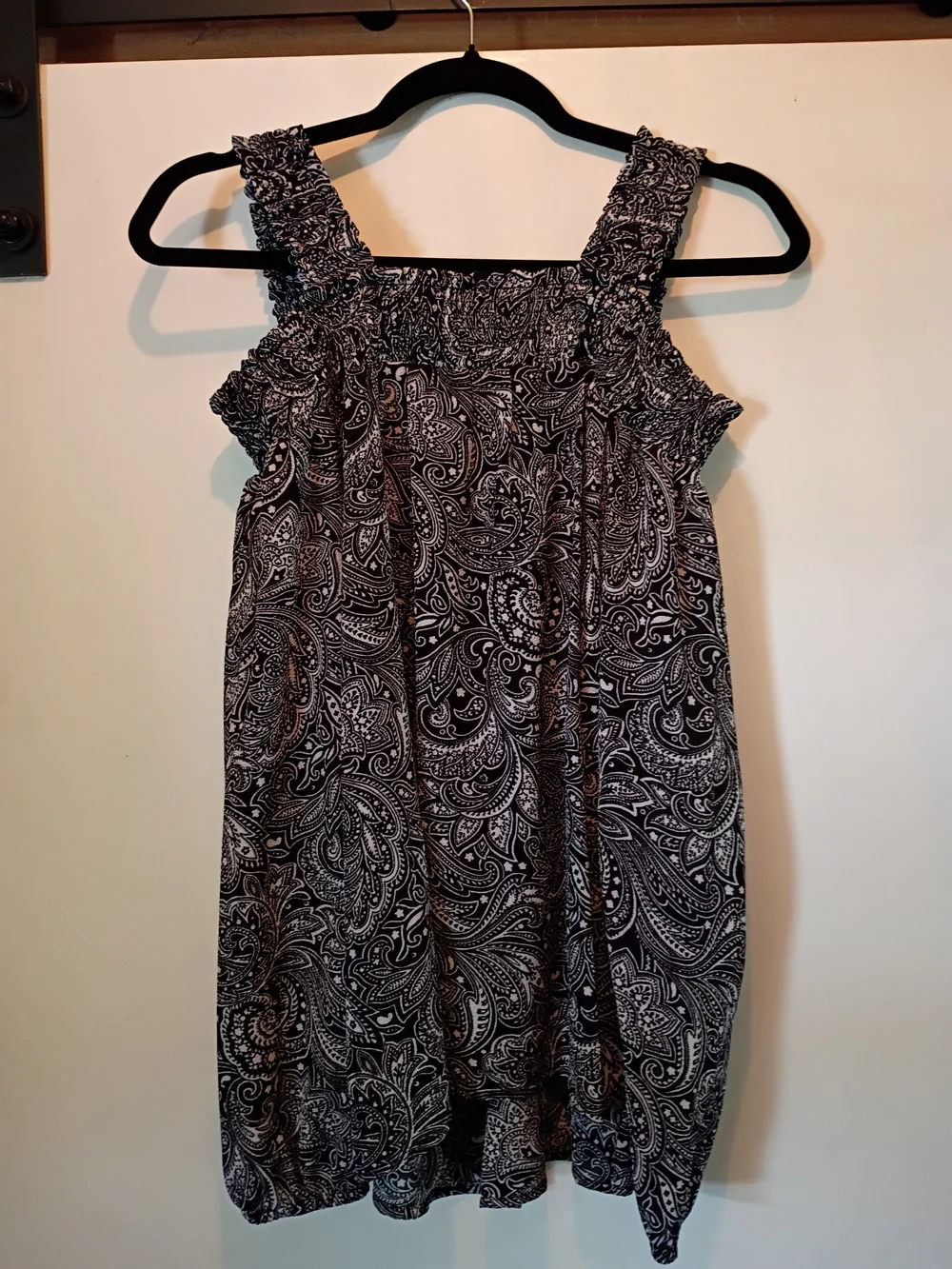 Michael Kors Black Paisley Cold-Shoulder Blouse